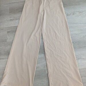 G4Free NEW Wide Leg Yoga Pants Beige XLarge w/pockets